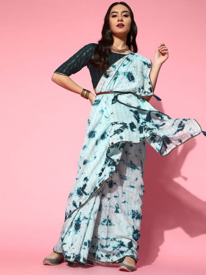 Lihaz 5 Regular Wear Silk Blend Printed Designer Saree Collection